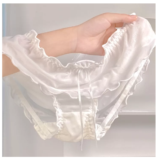 PAN60 กางเกงใส่ในบ้านใส่ช่วงกลางคืนสำหรับผู้หญิงกางเกงในลูกไม้เอวสูงปานกลางใส่สบายสำหรับผู้หญิงกางเกงในทรงสามเหลี่ยมขอบกระโปรงสำหรับผู้หญิง,เสื้อกล้ามลูกไม้