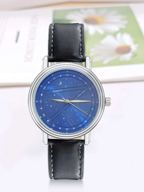 นาฬิกาข้อมือ เครื่องควอตซ์ ผู้ชาย ลายกาแลกซี่ หน้าปัดกลม  น-135