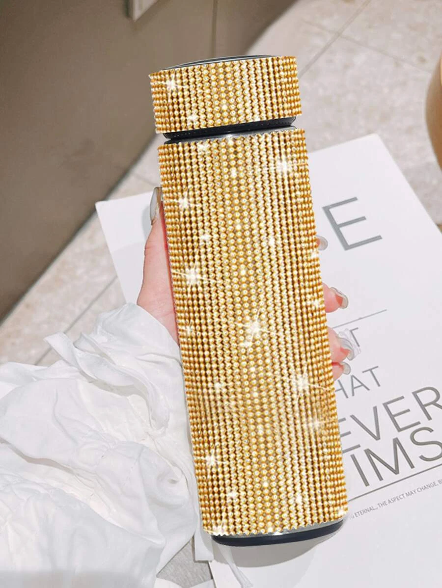 ขวดน้ำฉนวน ตกแต่ง พลอยเทียม 1 ชิ้น pp-37