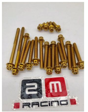 FU152-น็อตแคร้งเครื่อง M-Slaz น็อตไทเท หัวเฟือง (ซ้าย-ขวา) แบรนด์2M//อุปกรณ์แต่งรถ ของแต่ง mslaz(จำนวน 20 ตัว)สีทอง อะไหล่แต่ง