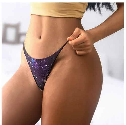 PAN87 Women Summer Casual Thong Low Waist Bikini Printed Panties Underpants