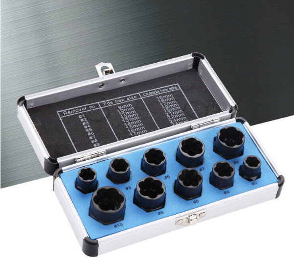 TH149-ชุดน้อตถอนเกลียวหัวน็อตเสีย สำหรับ ถอดน็อค หัวเหลี่ยม หัวจม ทุกชนิดที่มีหัวโผล่ออกมา，เครื่องมือถอดน็อตหัวหกเหลี่ยม