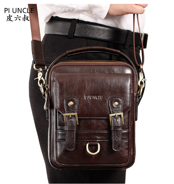 HU50-สะพายผู้ชาย Messenger กระเป๋ากระเป๋าของผู้ชายหนังแท้ Designer กระเป๋าสะพายไหล่ที่มีคุณภาพสบายๆซิปกระเป๋าส _cc