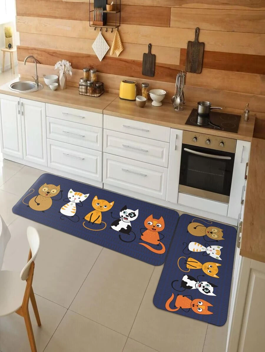 พรมห้องครัว ลาย การ์ตูน แมว 1 ชิ้น  jj-29