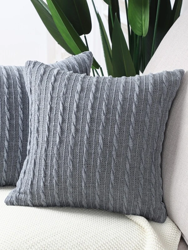 หมอนอิง ไม่มีฟิลเลอร์ สีพื้น ถักนิตติ้ง 1 ชิ้น a-71