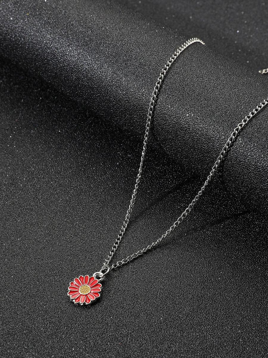 ผู้ชาย สร้อยคอ จี้ ดอกไม้ kk-116