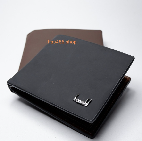 RAY41-กระเป๋าสตางค์ผู้ชาย Bomshi ขนาดใหญ่ #LB-018 หนังเรียบ