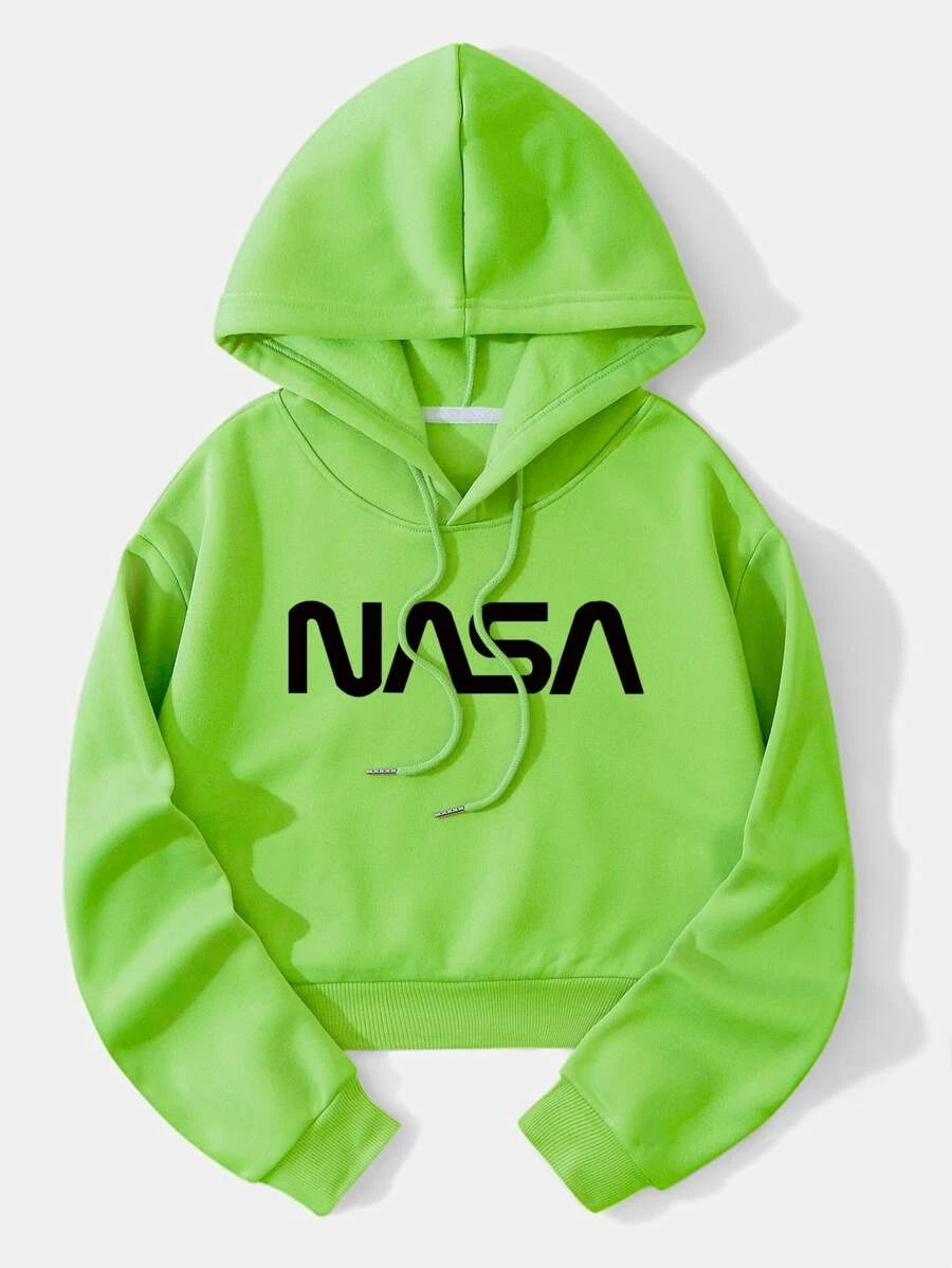 เสื้อฮู้ด ครอป พิมพ์ ตัวอักษร ไหล่ตก สายรัด  cc-5