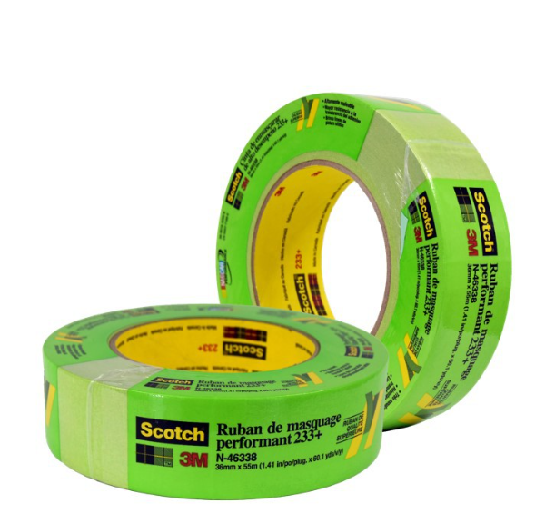 AC92-3M PN 46338 กระดาษกาวย่น สีเขียว Ruban de masquage performant รุ่น 223+ ขนาด 36 มิล ยาว 55 เมตร
