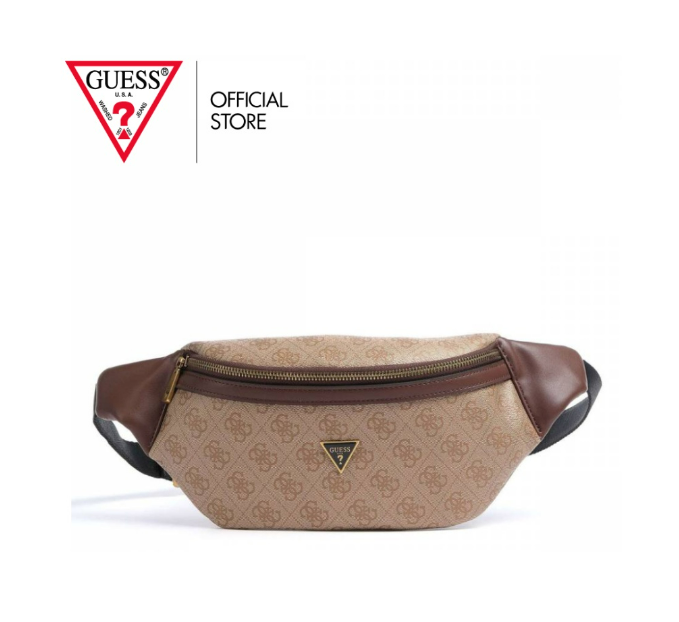 (ป#002) GUESS กระเป๋า Beltbag รุ่น HMVZLAP2230 สีน้ำตาล กระเป๋า กระเป๋า กระเป๋าผู้ชาย