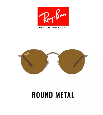 (ว#044) RAY-BAN ROUND METAL - RB3447 922833 -Sunglasses