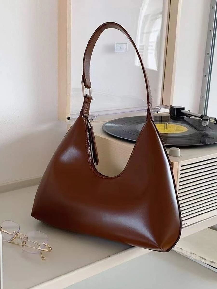 กระเป๋า ทรงโฮโบ สไตล์มินิมอล มีซิปv-24