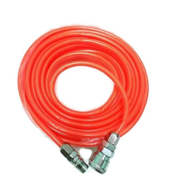 TH185-สายลมใยถัก 5x8mm ความยาว 20เมตร พร้อมข้อต่อสวมเร็ว ใช่ได้ทั้ง ปั๊มลม