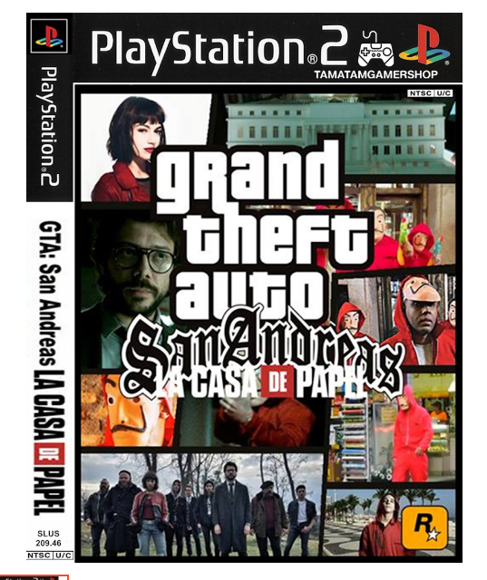 TM17-แผ่นเกมส์PS2 GTA : Mod La Casa De Papel Ps2 เกมเพล2 Grand Theft Auto Modจากซีรีย์ Netfilx แผ่นplay2