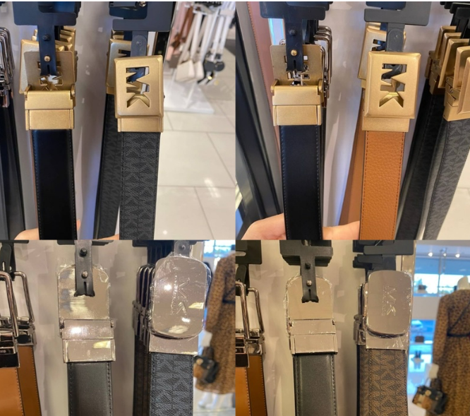 (ข#011) เข็มขัดชาย Michael Kors Men's Cut to Fit Reversible PVC Leather MK Plaque Beltมีหลายสี (เส้นเดี่ยว)