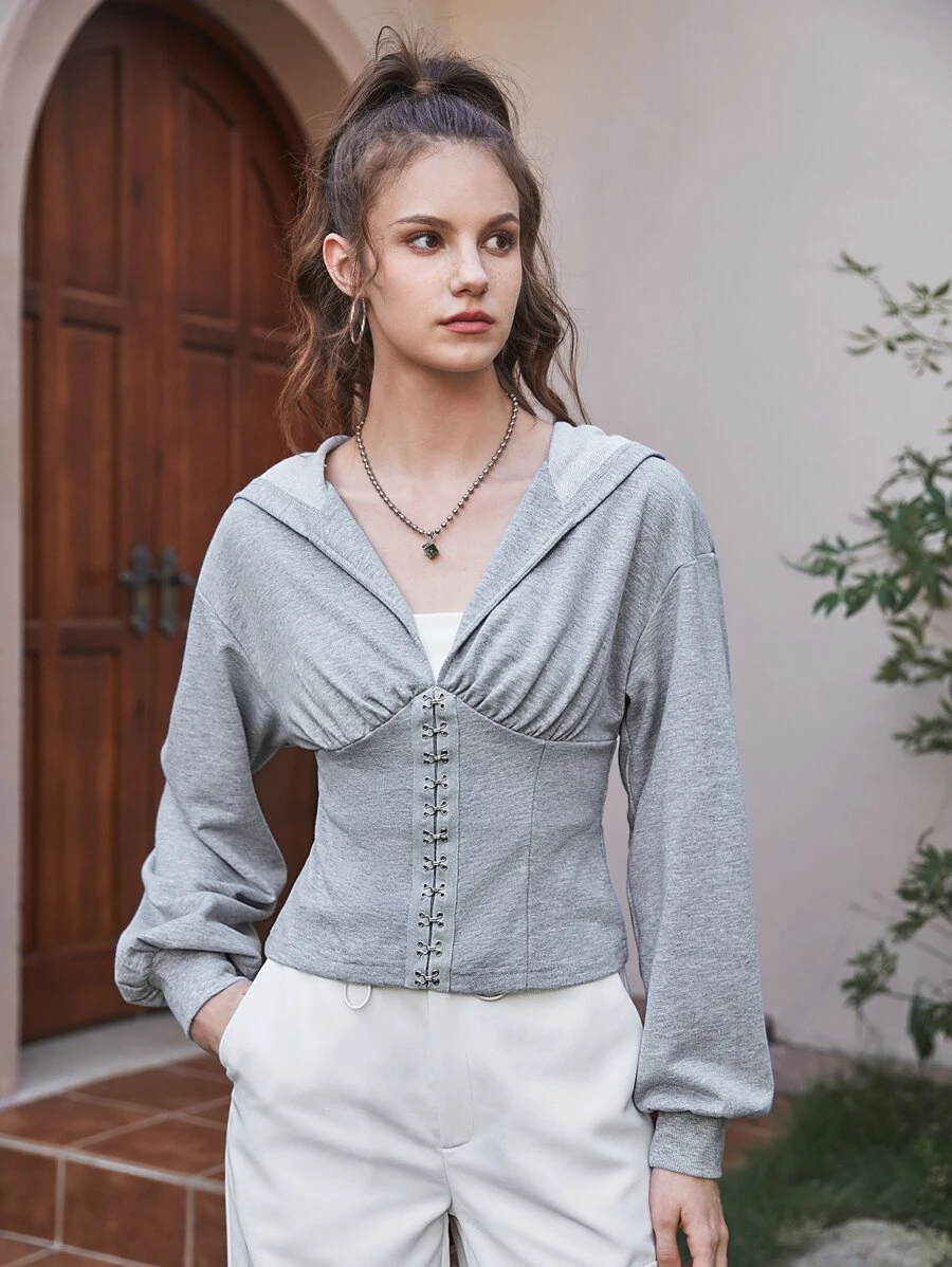 ฮู้ดดี้ กลัดกระดุม ด้านหน้า  cc-38