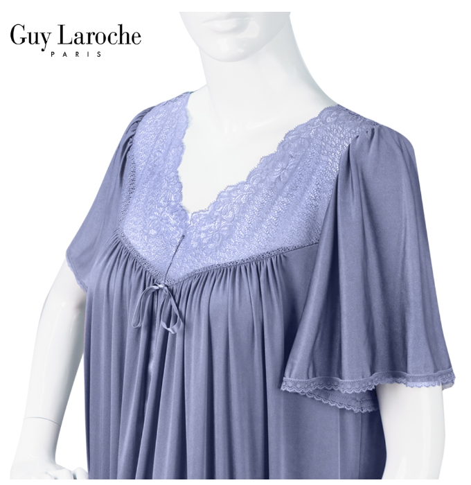 SA11>Guy Laroche ชุดนอนกระโปรงรูปทรง Maxi ของแท้เกรด A ผ้าเนื้อนุ่มชนิดพิเศษ แต่งลูกไม่หน้าอก รุ่น GN3J99