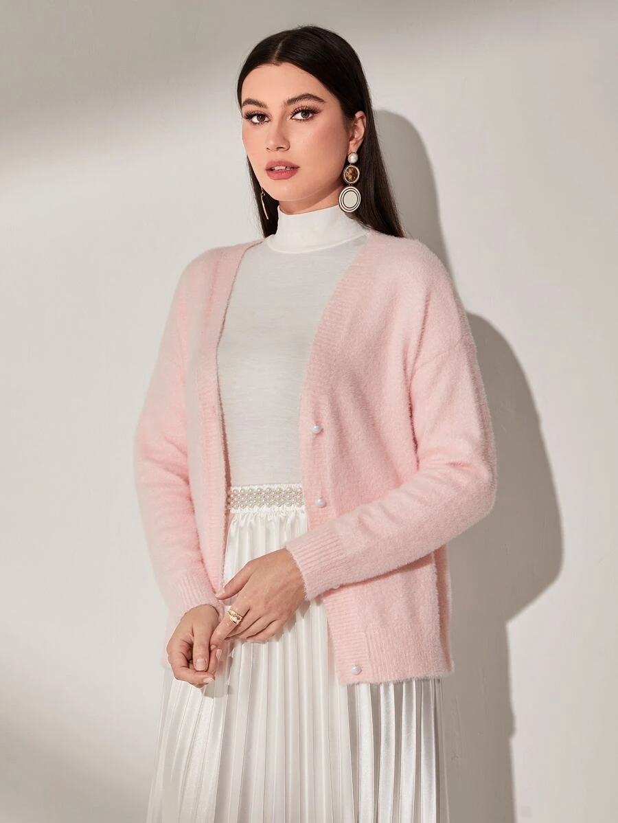 คาร์ดิแกน ไหล่ตก กระดุมด้านหน้า  i-20