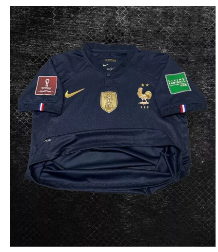 Z42-ชุดบอล ทีมชาติฝรั่งเศส France (Home)เกรดAAA Player ปี2022/2023 แขนสั้น ชุดผู้ใหญ่ เสื้อ + กางเกง ใหม่ล่าสุด มีพร้อมส่ง