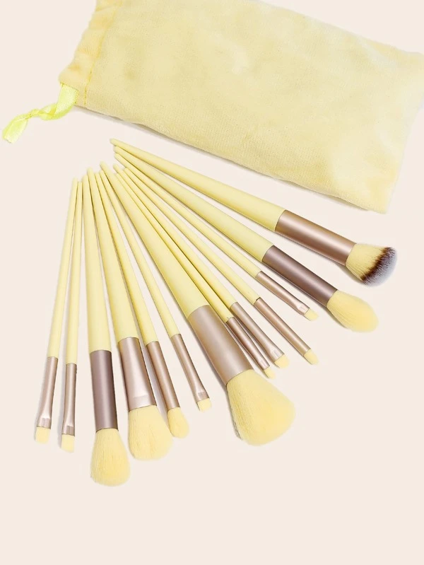 13ชิ้น เซ็ตแปรงแต่งหน้า & 1 ชิ้น กระเป๋าเก็บของ e-71