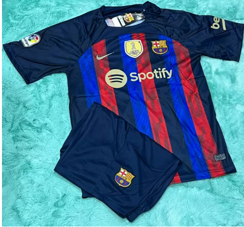 Z37-เสื้อกีฬา บาร์เซโลน่า ชุดฟุตบอล ชุดผู้ใหญ่ (ได้ทั้งชุด เสื้อพร้อมกางเกง)ราคาถูก รุ่นใหม่2022/2023