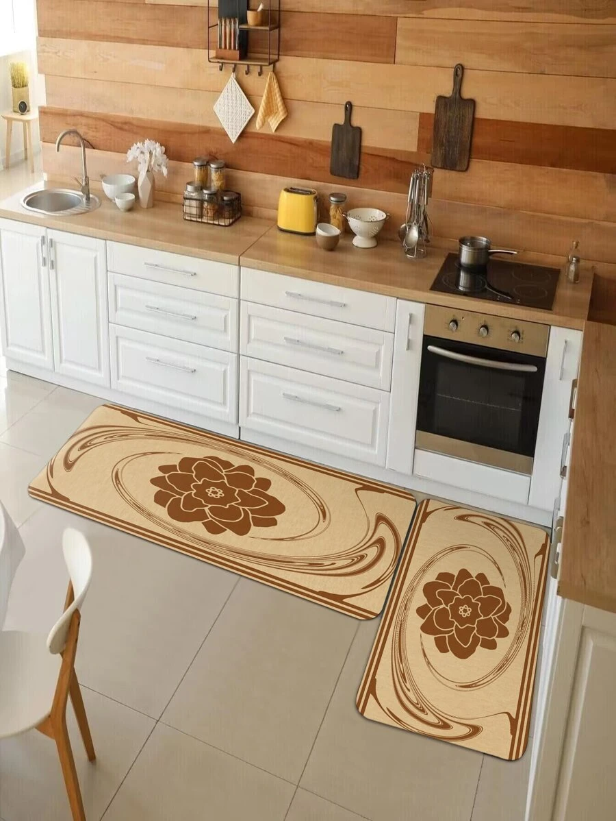 พรมห้องครัว ลาย ดอกไม้ 1 ชิ้น jj-13
