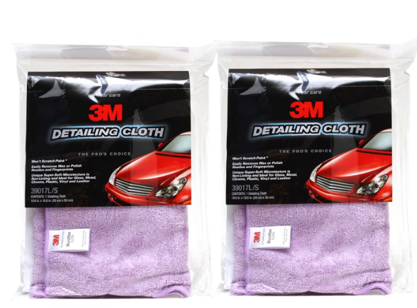 AC62-3M (2 ผืน) ผ้าไมโครไฟเบอร์ สำหรับลงแวกซ์ และเช็ดทำความสะอาดรถ สีม่วง ขนาด 50X50 ซม.PN39017L/S