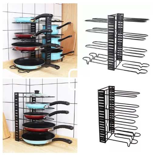 KIT19-ชั้นวางของในห้องครัว 8 ชั้น ชั้นวางกระทะ ชั้นวางเขียง ชั้นวางหม้อ ชั้นวางฝาหม้อ ชั้นวางจาน ชั้นวางของ ที่วางเขียง