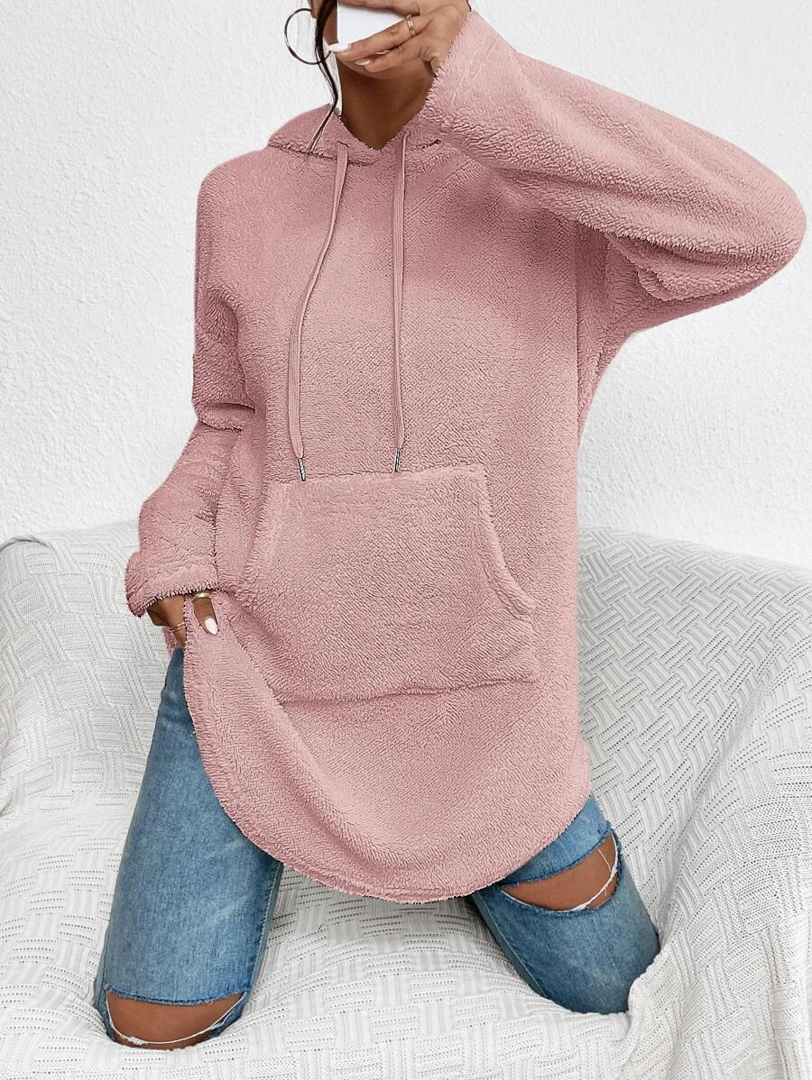 ฮู้ดดี้ ไหล่ตก กระเป๋าจิงโจ้ เชือกรูด cc-43