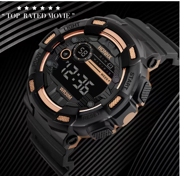 EW78-นาฬิกาข้อมืออิเล็กทรอนิกส์ สายซิลิโคน แฟชั่น ins สำหรับผู้ชาย W055