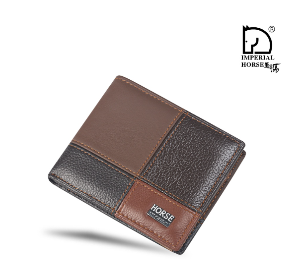 TOP38-Imperial Horse กระเป๋าสตางค์หนังแท้ หรูหรา พร้อมกล่อง สําหรับผู้ชาย 023N