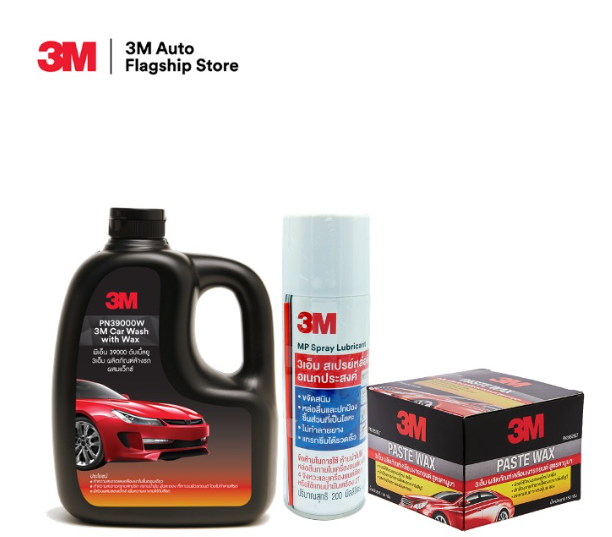 AC01-3M Set แชมพูล้างรถ ขนาด 1000 Ml. PN39000W + ผลิตภัณฑ์หล่อลื่นอเนกประสงค์ 200ml. PN08898T + เคลือบเงารถยนต์ สูตรคานูบา PN39526LT