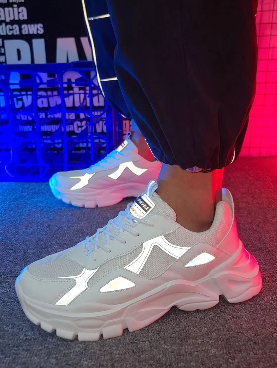 ผู้ชาย รองเท้าผ้าใบทรง Chunky สะท้อนแสง แผง สายรัดหน้า  m-52 z.39-44