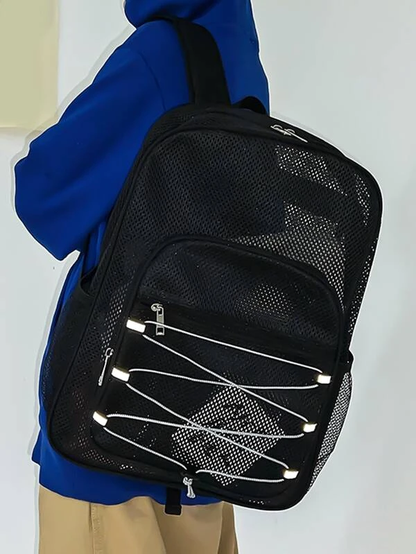 กระเป๋าเป้สะพายหลัง การออกแบบ เชือกรูด ตาข่าย  ll-20