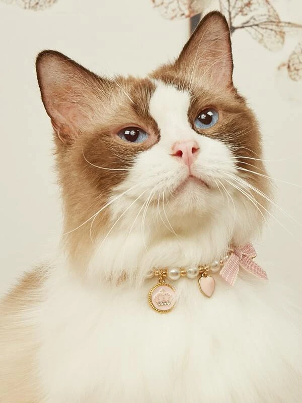 สร้อยคอสัตว์เลี้ยงรายละเอียดมุกเทียม ม-88