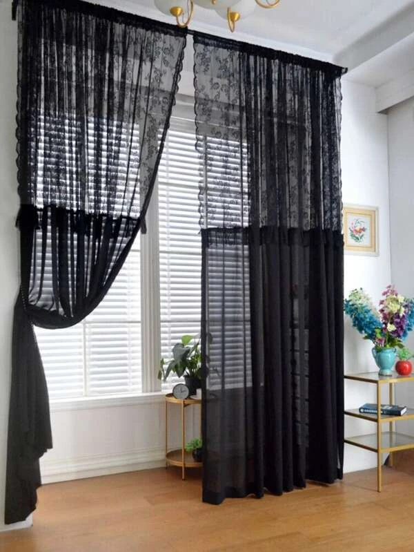 ผ้าม่าน ลูกไม้ ผ้าโปร่ง  0078