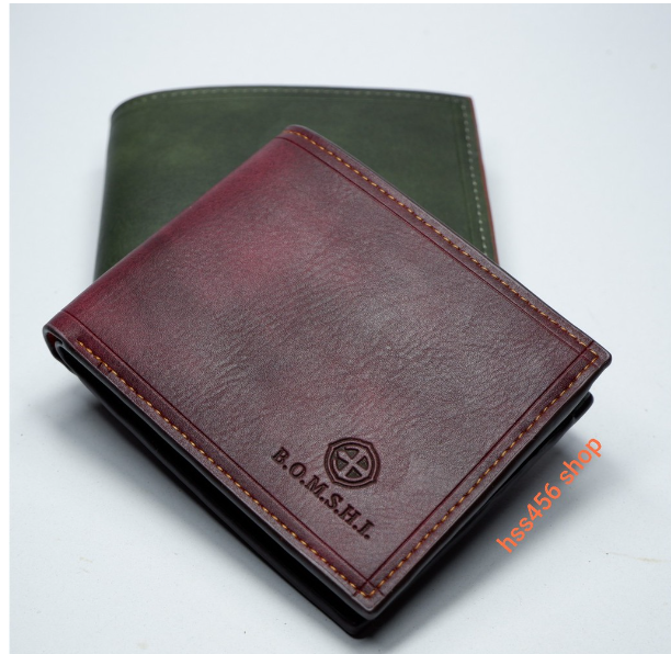 RAY34-กระเป๋าสตางค์ ผู้ชาย Bomshi ขนาดเล็ก # K-012 หนังสี