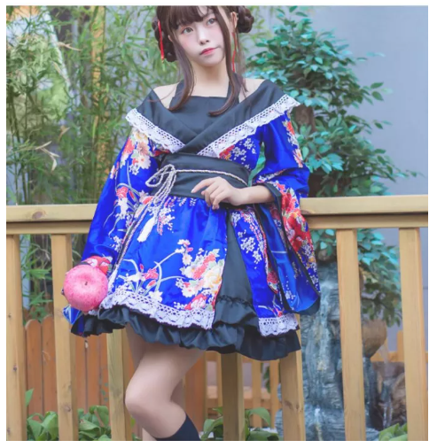 SE29@Ancient Costume Japanese Style Famous Prostitute Cosplay Clothing Costume Improved Vibration Sleeve Kimono Maid Costume Bliss Pu