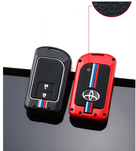 K21-เคสโลหะรีโมทรถยาริส Yaris ATIV Push Start Full Package Alloy Up Grade Luminescence 3D Silicone Smart Key 2 และ 3 ปุ่ม ใส