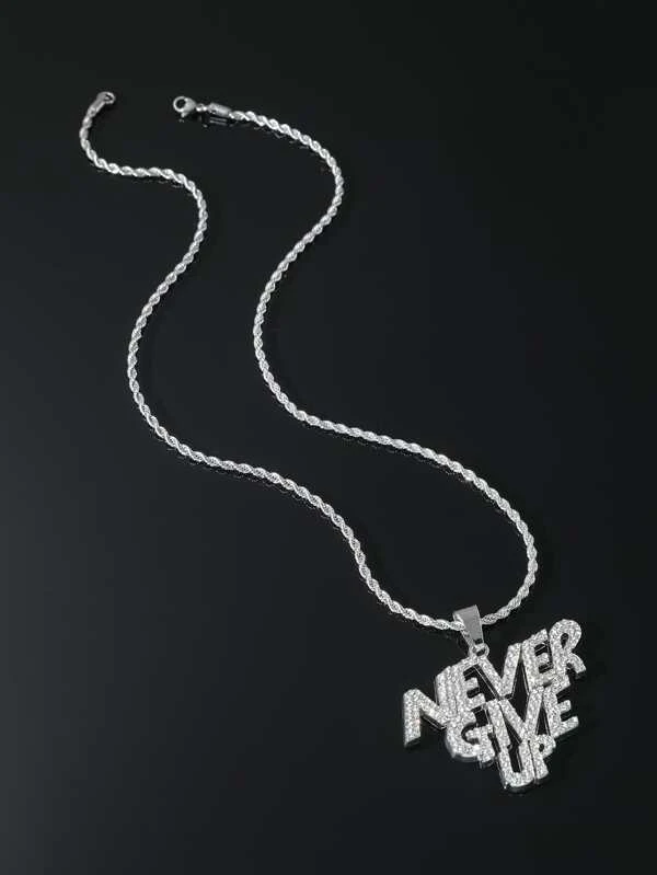 จี้สร้อยคอ ผู้ชาย ติดเพชร ลายตัวอักษร  kk-198