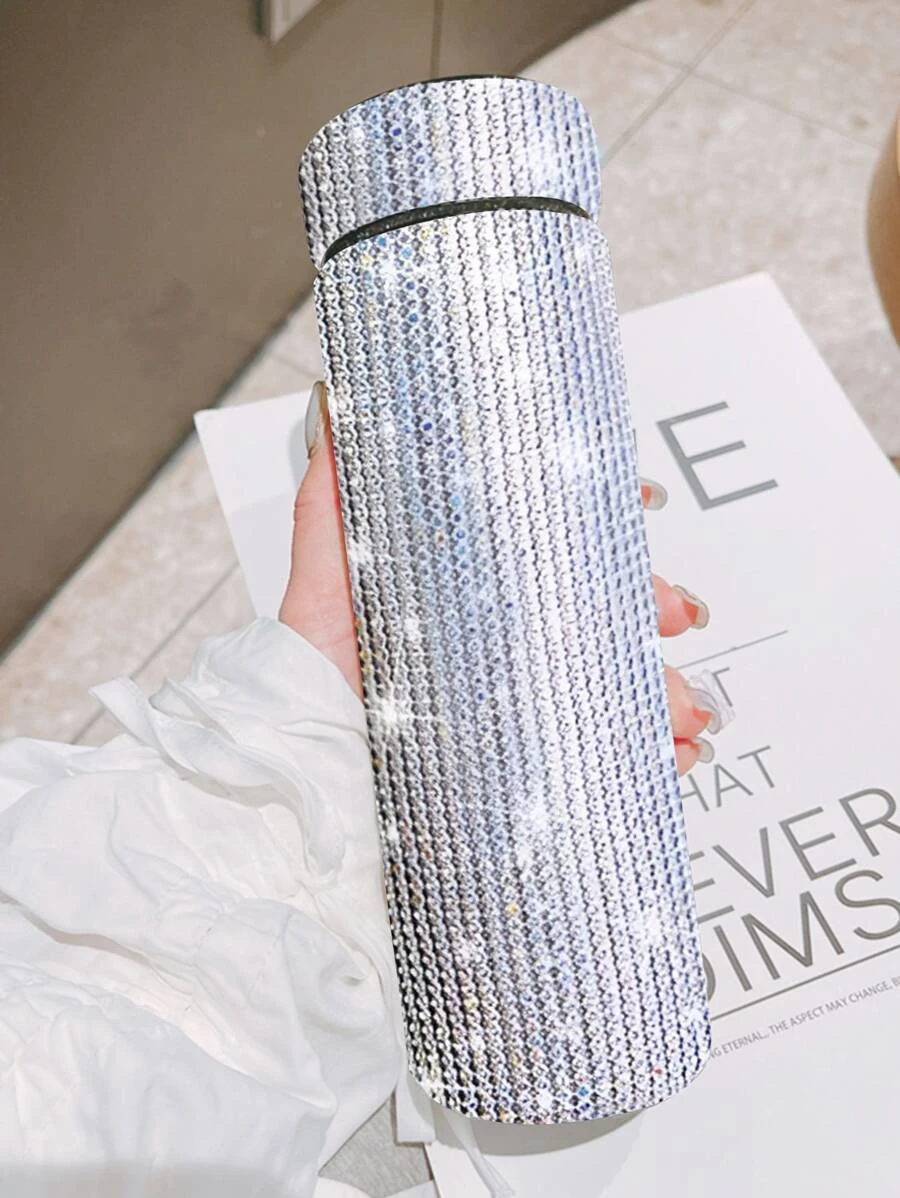 ขวดน้ำฉนวน ตกแต่ง พลอยเทียม 1 ชิ้น pp-4