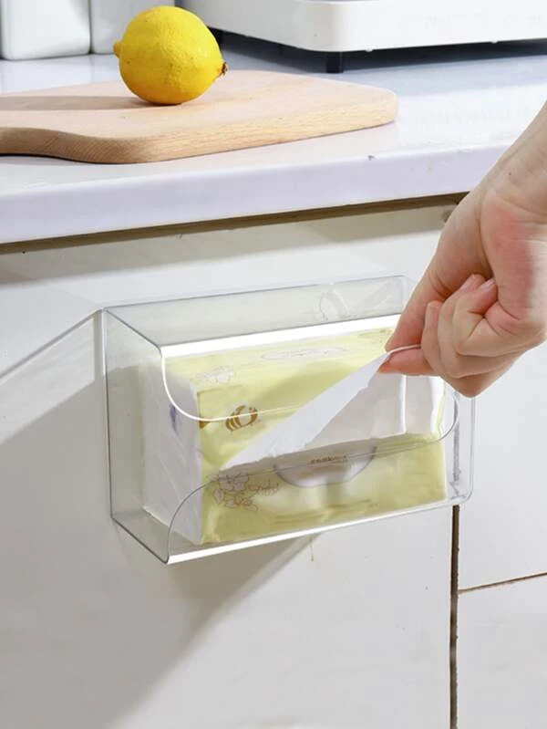 1 ชิ้น ไม่ต้องพันช์ ติดผนัง สัตว์เลี้ยง เนื้อเยื่อ จัดเก็บ มินิมอลลิสต์ โปร่งใส กล่องทิชชู่ ผ้าคลุม ที่วาง สำหรับ บ้าน  nn-25