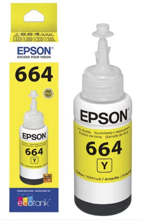 DA90-EPSON 664 YELLOW T664400 หมึกขวดแท้ สีเหลื่อง