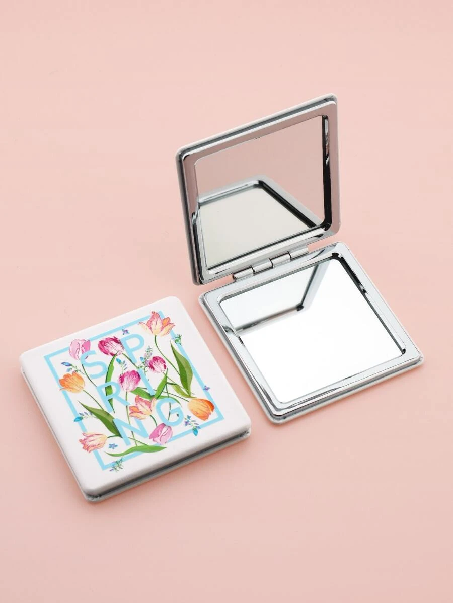 กระจก 1 ชิ้น ลายดอกไม้ และ ลายตัวอักษร พับได้  k-51