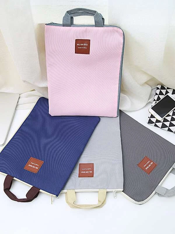 กระเป๋าแฟ้มสีสุ่ม 1 ชิ้น f-55