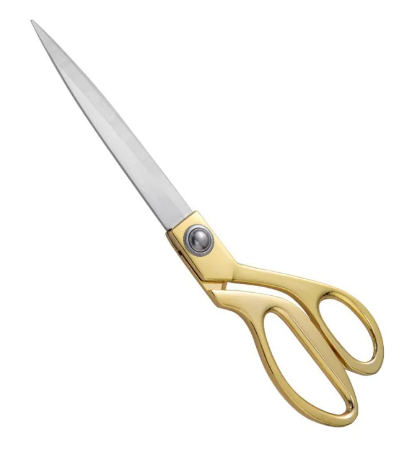 D69-กรรไกรตัดผ้า ด้ามทอง ตัดกระดาษ ขนาด9.5นิ้ว