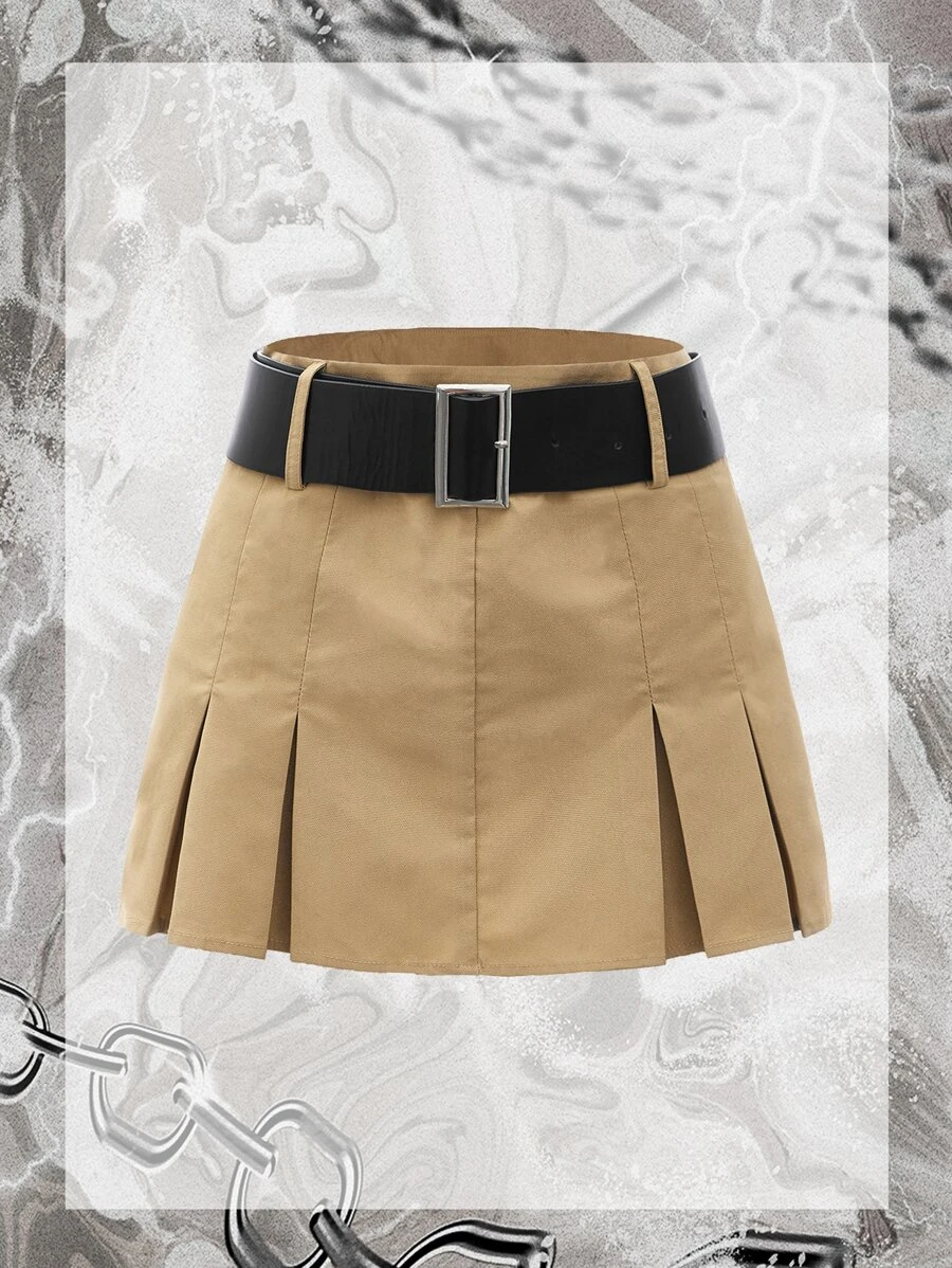 กระโปรง ชายพลีต สายผูกเอว jj-4