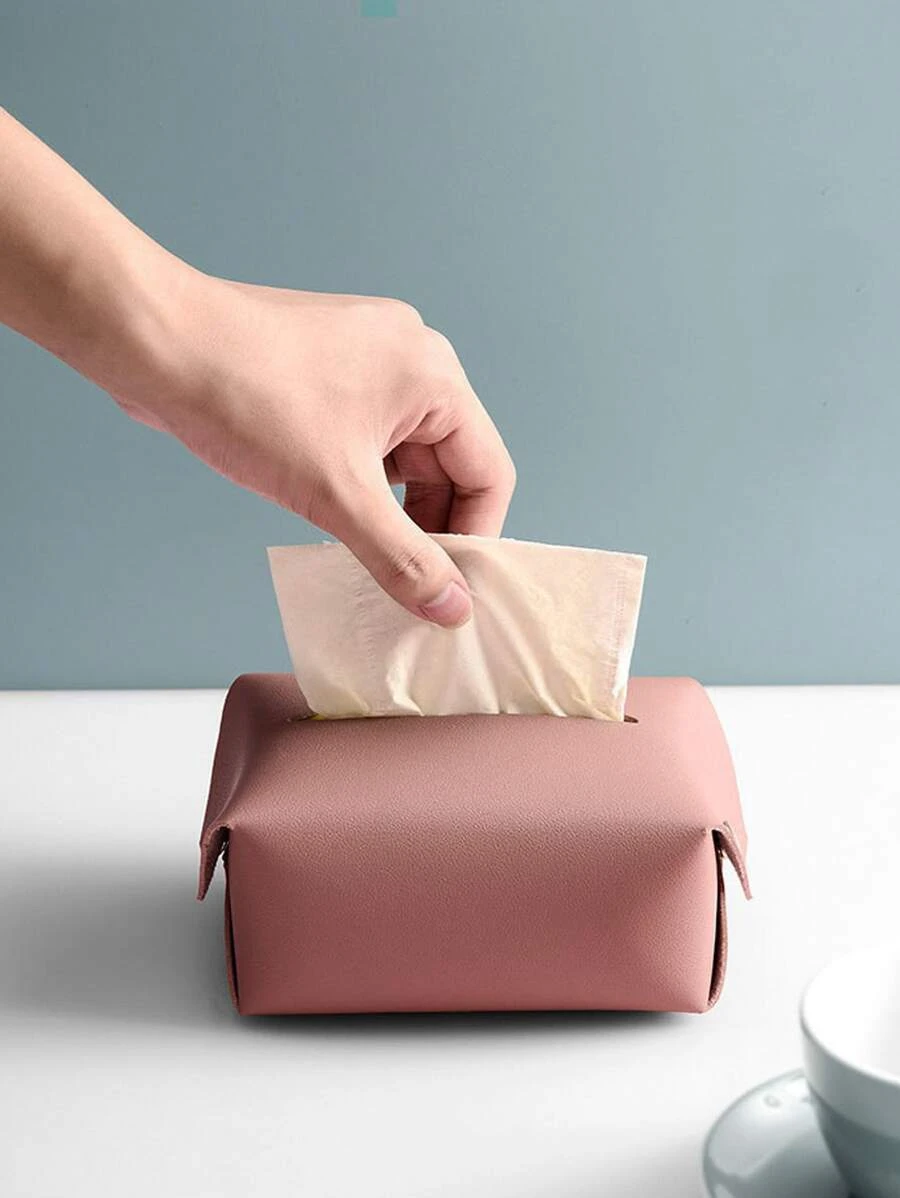 1 ชิ้น กันน้ำ เนื้อเยื่อ จัดเก็บ มินิมอลลิสต์ สีชมพู กล่องทิชชู่ ผ้าคลุม ที่วาง สำหรับ บ้าน  nn-106