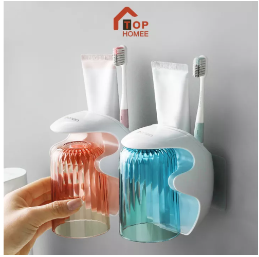 UTI72-Tophomee ที่แขวนแปรงสีฟัน ที่เก็บแปรงสีฟัน ที่ใส่แปรงสีฟัน แบบติดผนัง ชั้นวางของที่แปรงสีฟันแบบดูดติดผนัง