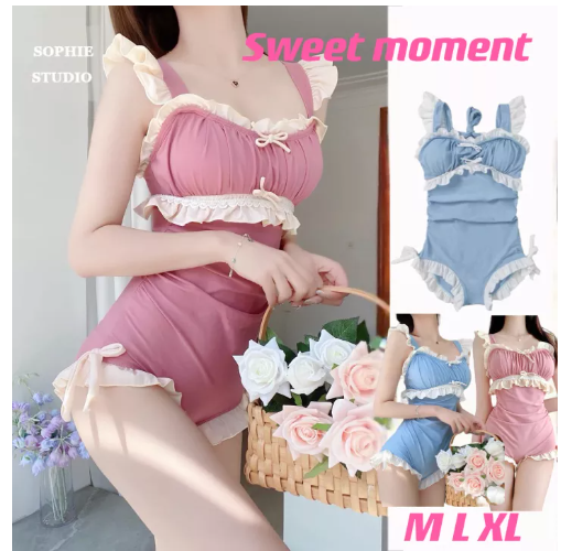 S21 ชุดว่ายน้ำวันพีซสไตล์เกาหลีเซ็กซี่ชุดว่ายน้ำ มีสองสีน่ารักมาก